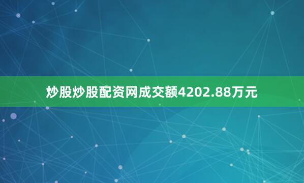 炒股炒股配资网成交额4202.88万元