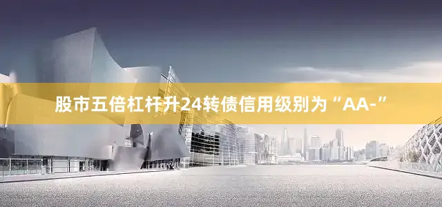 股市五倍杠杆升24转债信用级别为“AA-”